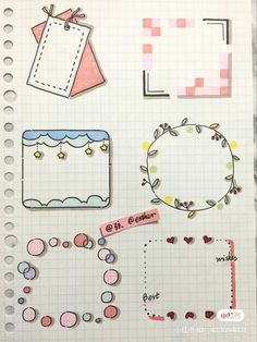 an open notebook with paper cut outs and stickers on the pages, including tags