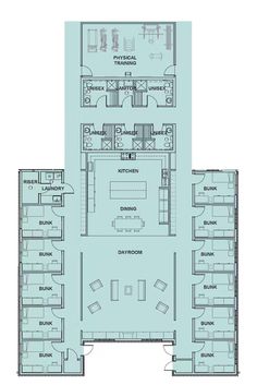 the floor plan for an office building with two floors and three separate rooms, each with different