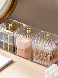 1pc Plastic Cosmetic Storage Box, Minimalist Clear Makeup Storage Box For Home Clear    PE     Storage & Organization, size features are:Bust: ,Length: ,Sleeve Length: Rose Gold Room Decor, Clear Makeup Organizer, Bathroom Jars, Bathroom Containers, Tools Organizer, Make Up Storage, Lipstick Organizer, Makeup Storage Organization, Acrylic Organizer Makeup