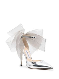 Jimmy Choo Averly 100mm oversized-bow Pumps - Farfetch Evening Heels With Detachable Bow, Evening Heels With Detachable Bow And Pointed Toe, Chic Heels With Detachable Bow And Pointed Toe, Silver Pointed Toe Patent Leather Heels, Silver Pointed Toe Heels In Patent Leather, Silver Patent Leather Pointed Toe Heels, Elegant Pointed Toe Heels With Detachable Bow, Elegant Heels With Detachable Bow And Pointed Toe, Chic High Heels With Detachable Bow