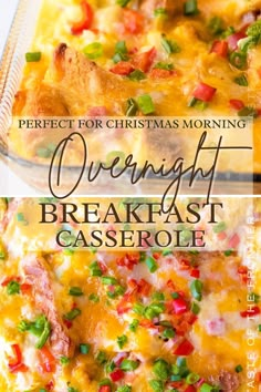 the breakfast casserole is ready to be eaten