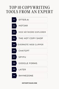 the top 10 copy writing tools from an expert infographical guide for bloggers