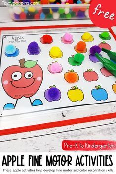 an apple fine motor activity for toddlers to learn how to use the printables