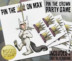 four stickers with an image of a cat holding a pole and wearing a crown