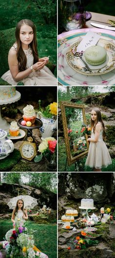 Alice in Wonderland in a Secret Garden - A PRINCESS INSPIRED BLOG #whimsicalfairytale #tabledecor #aliceinwonderlandparty #aliceinwonderland #secretgardenparty #gardenpartyideas #whimsicalfairytalebirthdayparty #whimsicalbirthdayparty #princessbirthdayparty Pictorial Ideas, Photo Shoot Props, 21st Ideas, Photoshop Tricks, Secret Garden Parties, Debut Photoshoot, Debut Ideas, Shooting Inspiration, Shot Ideas