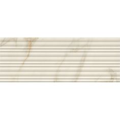 a white and beige marble tile with vertical lines in the middle, on a white background