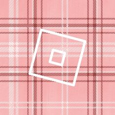 a pink and white plaid pattern with a square in the center on top of it