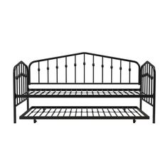 Bushwick Metal Daybed & Trundle - Black - Twin Daybed Trundle, Metal Daybed With Trundle, Trundle Mattress, Twin Daybed With Trundle, Twin Daybed, Metal Daybed, Accent Storage, Twin Mattress Size, Daybed With Trundle