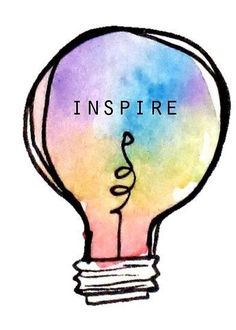 a drawing of a light bulb with the words inspire on it poster by corbi