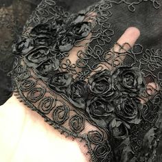 Andrea BLACK 3D Floral Matte Corded Embroidery on Mesh Lace Fabric by the Yard - 10016 Corded Embroidery, Gracie Gold, Victorian Purses, Rhinestone Fabric, Beaded Lace Fabric, Bridal Lace Fabric, Occasion Dresses Wedding, Beaded Purses, Fabulous Fabrics