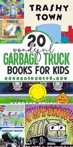 collage of kids books about garbage trucks Trash Truck Craft Preschool, Garbage Truck Craft Preschool, Vehicles Preschool, Recycle Center, Halloween Picture Books, Best Christmas Books, Christmas Picture Books, Recycling Activities, Toddler Themes