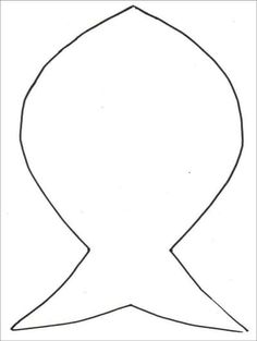 an outline of a fish on a white background with the shape drawn out to look like it