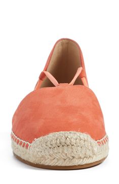 Smooth leather balances the earthy jute trim on this casual d'Orsay flat perfect for everyday wear. Elastic straps Leather upper and lining/rubber sole Imported Women's Shoes Spring Leather Slip-on Espadrilles, Spring Leather Espadrilles With Woven Sole, Leather Espadrilles With Woven Sole For Spring, Leather Slip-on Espadrilles For Spring, Spring Leather Espadrilles With Rubber Sole, Leather Espadrilles With Rubber Sole For Spring, Flat Espadrilles For Everyday, Spring Espadrilles With Leather Footbed, Leather Footbed Espadrilles For Spring