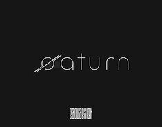 the word saturn written in white on a black background