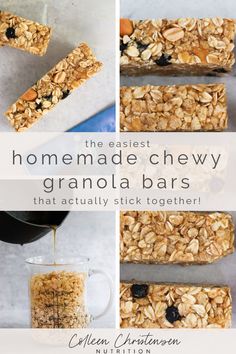 homemade chewy granola bars that actually stick together