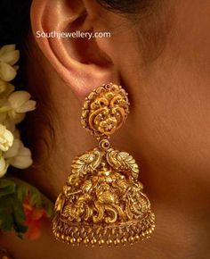 Jumkhas Earrings Gold, Bridal Jumka Design, Gold Earrings Butalu, Ear Rings For Women In Gold Buttalu, Antique Jumka Gold, Bridal Jhumkas Gold, Earings Design Gold Indian Jhumka, Gold Jhumka Earrings Bridal Antique