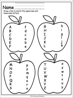 an apple worksheet with the letters and numbers