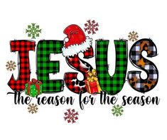 jesus the reason for the season is to be merry with plaid and leopard print on it