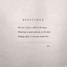 the moon child poem written in black and white