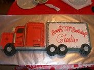 a birthday cake made to look like a tractor trailer