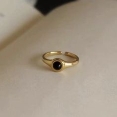 0 Gold Pearl Ring, Couple Jewelry, Demi Fine Jewelry, Onyx Ring, Understated Elegance, Open Ring, Gold Pearl, Natural Pearls, Pearl Ring