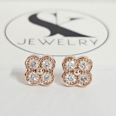 A lovely pair of earrings fit for your occasion. Our handmade authentic natural white diamond Ring will attract everyone's attention. We only use natural white diamonds from fair trade mines and use high quality diamonds. The eye-catching glitter in this piece is absolutely breathtaking!We celebrate with you together whether it's an engagement or wedding or anniversary! _____________________FEATURES+ Made to Order, All Handmade Jewelry+ Metal type: Solid 14K,18K Gold ( Yellow gold, Rose gold, Wh Elegant Rose Gold Cluster Earrings With Cubic Zirconia, Elegant Rose Gold Cubic Zirconia Cluster Earrings, Luxury Rose Gold Cluster Earrings With Prong Setting, Elegant Rose Gold Cluster Earrings With Prong Setting, Fine Jewelry Rose Gold Cluster Earrings With Prong Setting, Rose Gold Cubic Zirconia Cluster Earrings For Formal Occasions, Formal Rose Gold Cluster Earrings With Cubic Zirconia, Formal Rose Gold Cubic Zirconia Cluster Earrings, Luxury Rose Gold Cluster Earrings For Anniversary