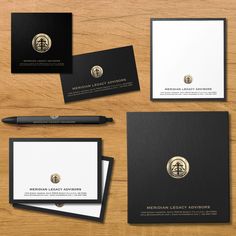 Timeless Gold Seal Logo Marketing Collateral Estate Planning Binder, Text Banner, Business Notes, Print Background, Black Business Card, Seal Logo, Logo Emblem, Printed Backgrounds