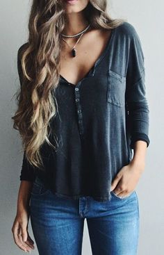 Pinterest: LifesAJurnee ☯ Áo Blu, Bohol, Outfit Jeans, Outfit Casual