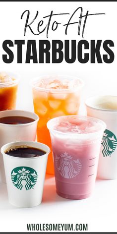 35+ Best Keto Starbucks Drink Best Keto Starbucks Drinks, Keto Starbucks Drinks, Low Carb Starbucks Drinks, Low Carb Starbucks, Keto Starbucks, Starbucks Tea, 500 Calorie, Healthy Starbucks