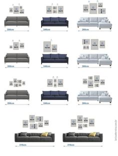 the different types of couches are shown in this diagram