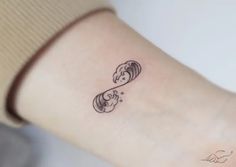 a small tattoo on the wrist of a woman