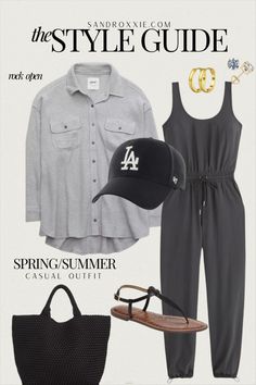 Traveler Jumpsuit curated on LTK Azores Outfits, Beach Hat Outfit, California Summer Outfits, Date Lunch, Summer Casual Outfits, Airplane Outfits, Outfit Travel, Mum Fashion, Summer Outfits For Moms