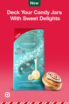 an advertisement for lindor's new candy bars with sweet delights on it