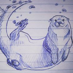 a drawing of a polar bear holding its paw up to the sky with bubbles coming out of it