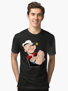 "Popeye the Sailor Man" Tri-blend T-Shirt for Sale by MaritzaGoodIdea | Redbubble