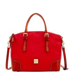 One of our signature styles, this domed satchel is crafted using pebble grain leather, known for its rich texture and exceptional durability. Carry this satchel by its rolled leather handles, and to wear it as a crossbody, adjust its three-piece leather strap to your perfect length. Red Double Handle Satchel For Fall, Red Satchel With Adjustable Strap For Fall, Fall Red Satchel With Adjustable Strap, Red Top Handle Satchel For Fall, Classic Red Bags For Fall, Red Top Handle Satchel With Textured Leather, Red Textured Leather Satchel With Top Handle, Red Textured Leather Top Handle Satchel, Red Leather Satchel With Handle Drop