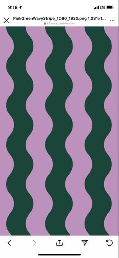 an iphone screen with the image of wavy lines in purple, green and black on it