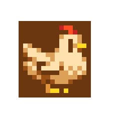 an old school pixel art chicken