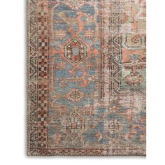 Alton Rug, Terracotta/Sky | One Kings Lane Terracotta Area Rug, Alexander Home, Loloi Rugs, Rug Direct, Distressed Rug, Geometric Area Rug, Red Area Rug, Carpet Runner, Distressed Rugs