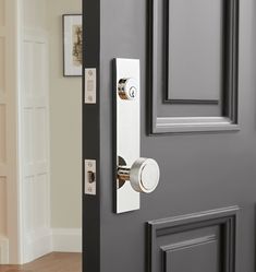 an open door with two knobs on it