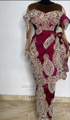 Igbo Traditional Wedding Attire George, George Gown Styles For Nigerian Women, Isoko Traditional Wedding Attire, Isoko Traditional Attire, George Wrapper Gown Styles, George Gown Styles Nigerian, Indian George Nigerian Styles, George Blouse And Wrapper Styles, African Formal Dress