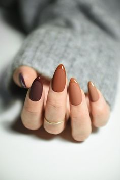 Uñas Old Money, Brown Nail, Thanksgiving Nails, Her Nails, Brown Nails, Autumn Nails