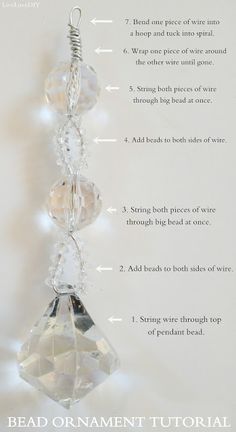 an ornament hanging from a wall with instructions on how to make it hang