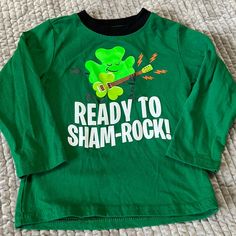 Excellent, Like New Condition. Never Worn But No Tags. Size 3t- Dark Kelly Green, No Fading Or Cracking In The Print St Patrick Day Shirts, St Patrick’s Day, Kelly Green, Shirt Color, St Patricks Day, St Patrick, Kids Shirts, Shirts Tops, Colorful Shirts