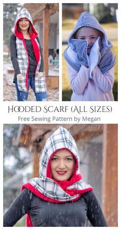 the hooded scarf all sizes are free sewing pattern by megan