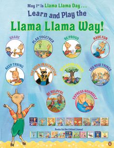 the poster for lamaa and llama way, which features pictures of various animals