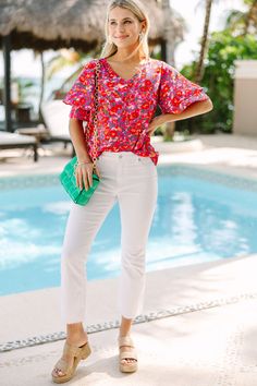 This top is a whole new level of fab! That feminine ditsy floral print is precious and we love those fun ruffled sleeves! Honestly, this top will have you ready for any occasion!
V-neckline
Short layered sleeves
Ditsy floral print
No stretch
Poppy is wearing the small. Ditsy Floral Blouse, Layered Sleeves, Short Layers, Short Layered, Mint Julep Boutique, Ditsy Floral Print, Floral White, Ruffled Sleeves, Fuchsia Pink