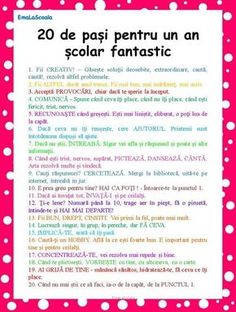 a pink and white polka doted background with the words 20 de pais pentru un an solar fantastic