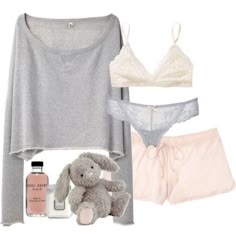 Lounge Wear Polyvore, Comfy Cute Clothes, Ballet Loungewear, Sleep Wear Aesthetic, Cozy Pyjamas, Lounge Wear Aesthetic, Cozy Home Outfit, Cute Lounge Wear, Comfy Pyjamas