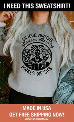 A soft and cozy sweatshirt bound to keep you warm in the colder months. A pre-shrunk, classic fit sweater that's made with air-jet spun yarn for a soft feel and reduced pilling. Sweater Sayings, Cricut Shirts, Tea Shirt, Witchy Woman, Classic Fashion, Cozy Sweatshirts, Winter Clothes, Sporty Look